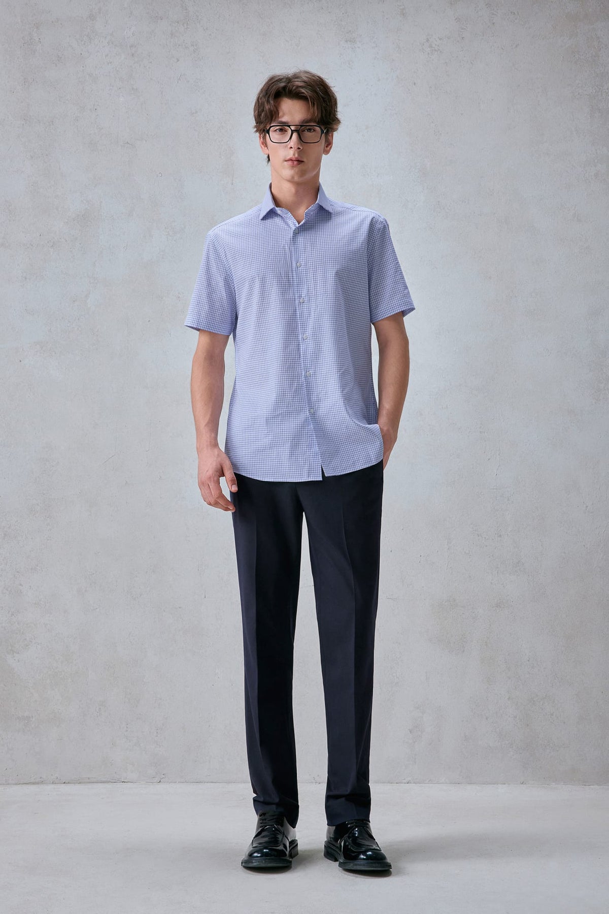 G2000 - Shirts - Non-Iron Easy Care Check Smart Fit Short Sleeve Shirt
