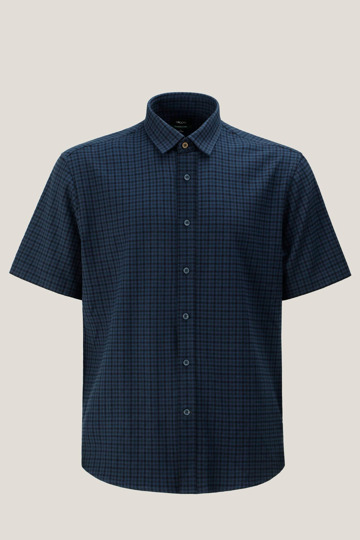 G2000 Shirts 2-Side Brush Comfort Fit Check Short Sleeve Casual Shirt Peacoat Comfort