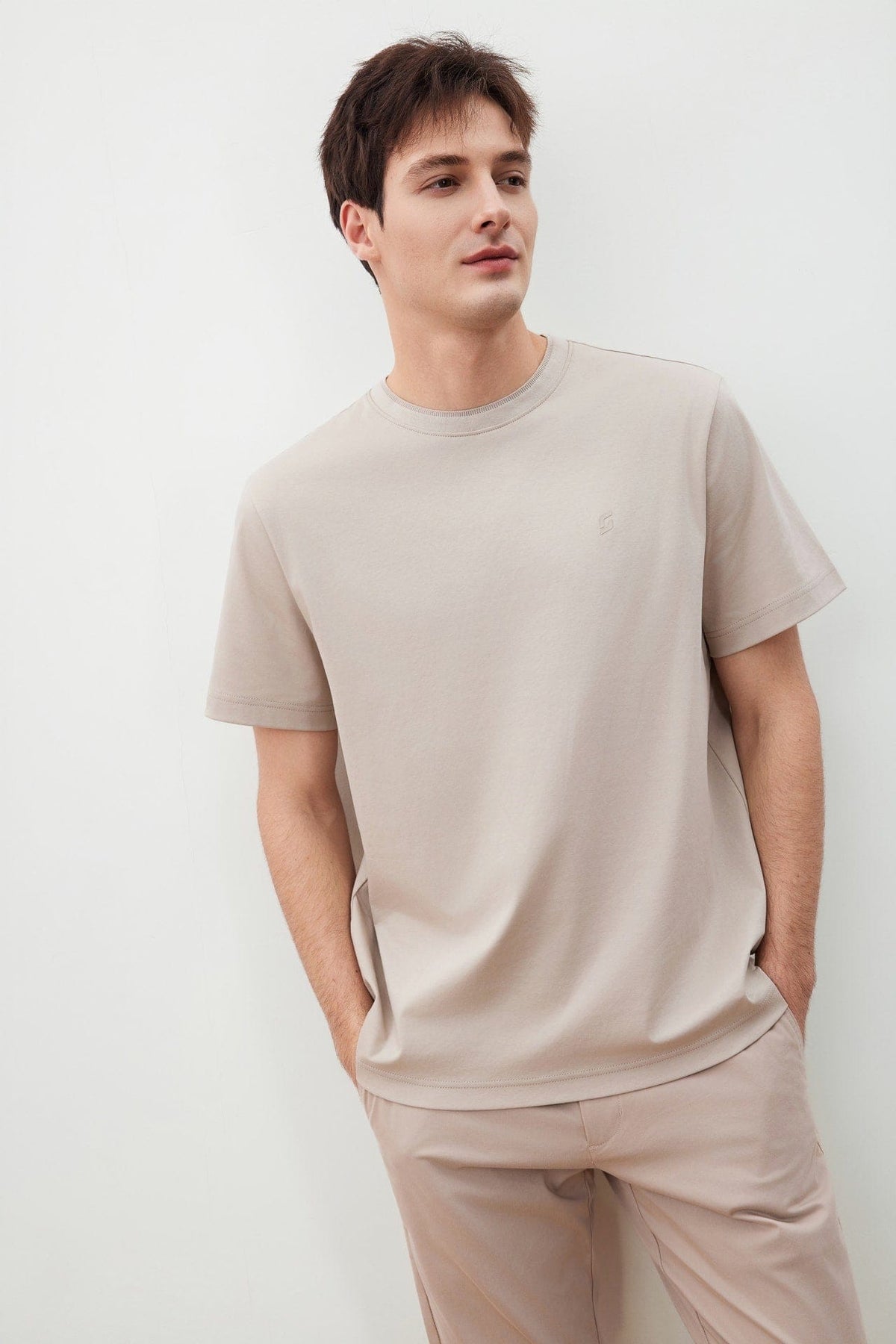 G2000 - T-Shirts - Mercerized Cotton Jersey High Crew Neck Regular Fit Tee