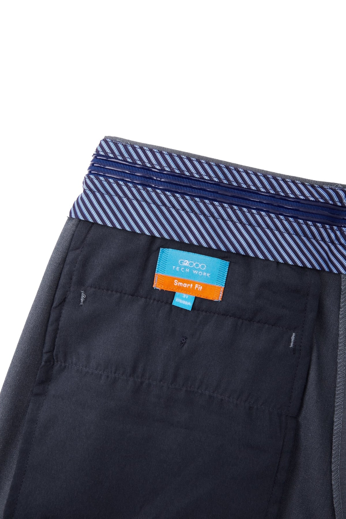 G2000 - Pants - Multi-Way Stretch Smart Fit Plain Weave Suit Pants with Elastic Waist Band