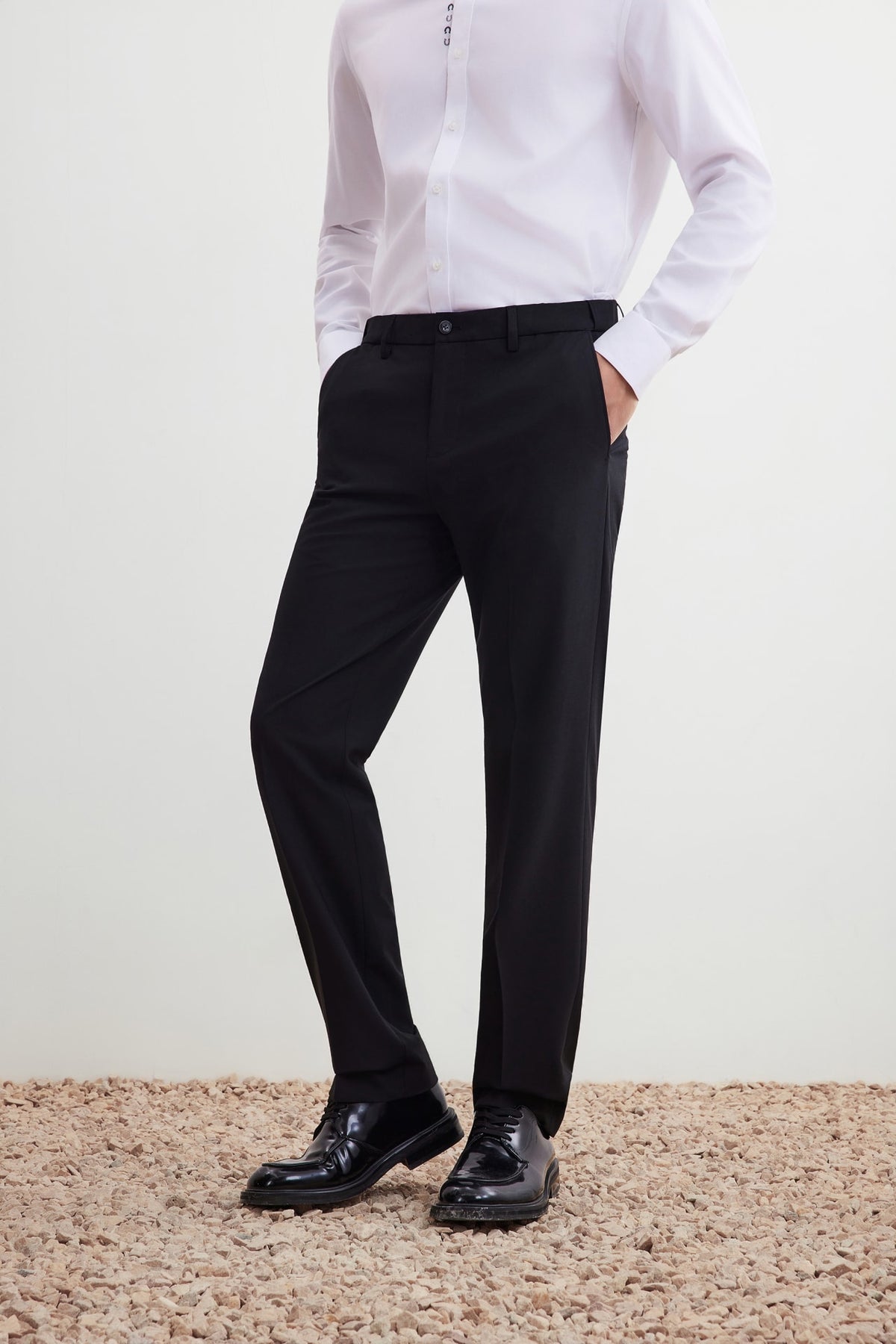 G2000 - Pants - Multi-Way Stretch Smart Fit Plain Weave Suit Pants with Elastic Waist Band
