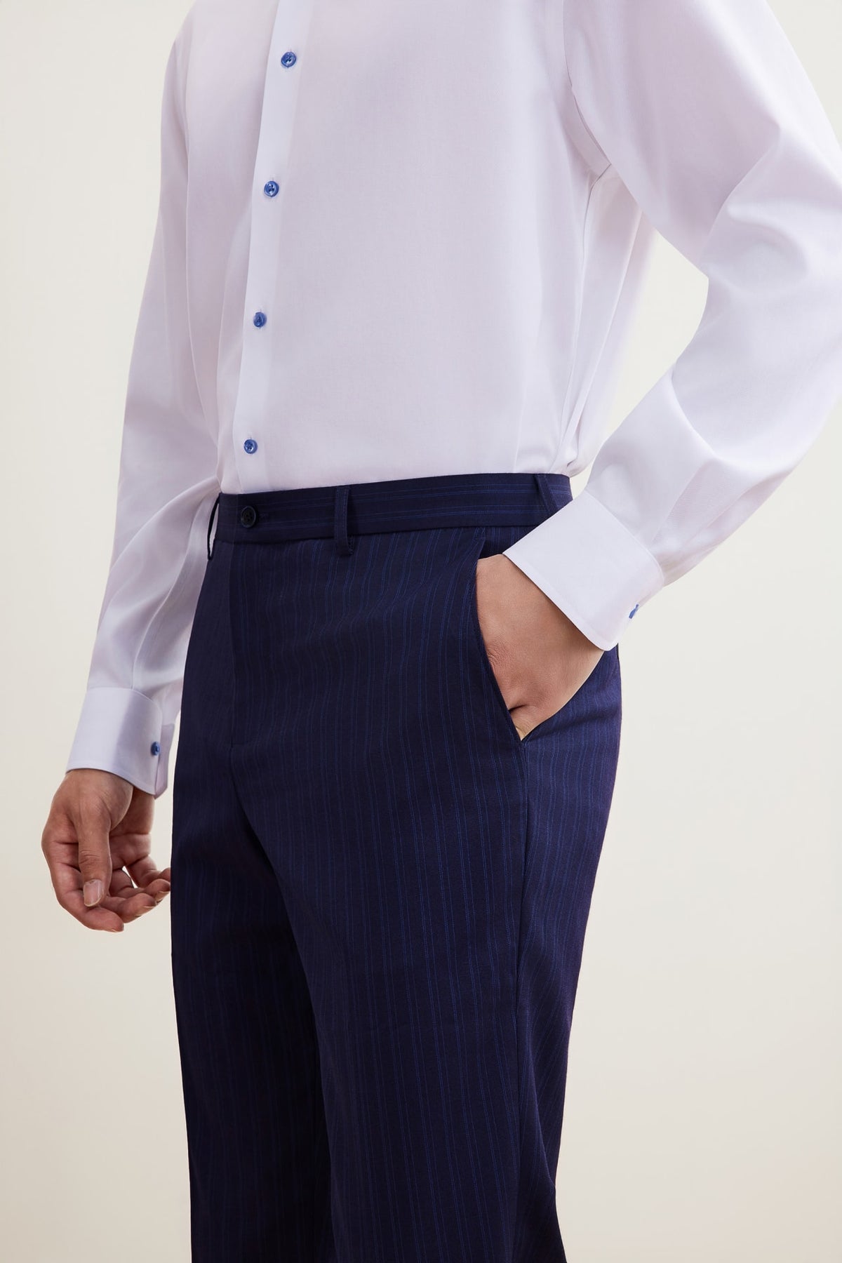 G2000 - Pants - Anti-Bacterial Tailored Fit Stripe Suit Pants