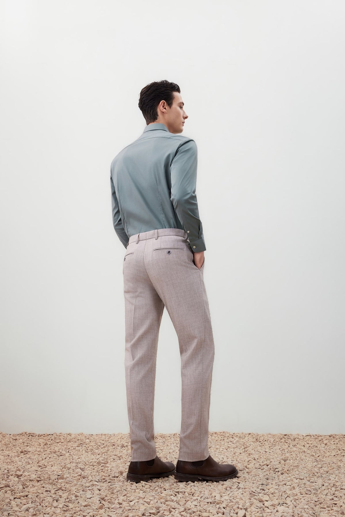G2000 - Pants - Anti-Bacterial Slim Fit Herringbone Suit Pant