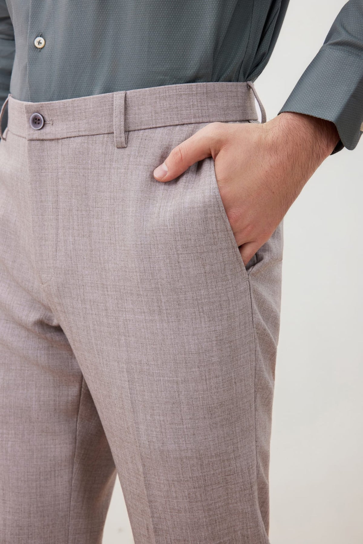 G2000 - Pants - Anti-Bacterial Slim Fit Herringbone Suit Pant
