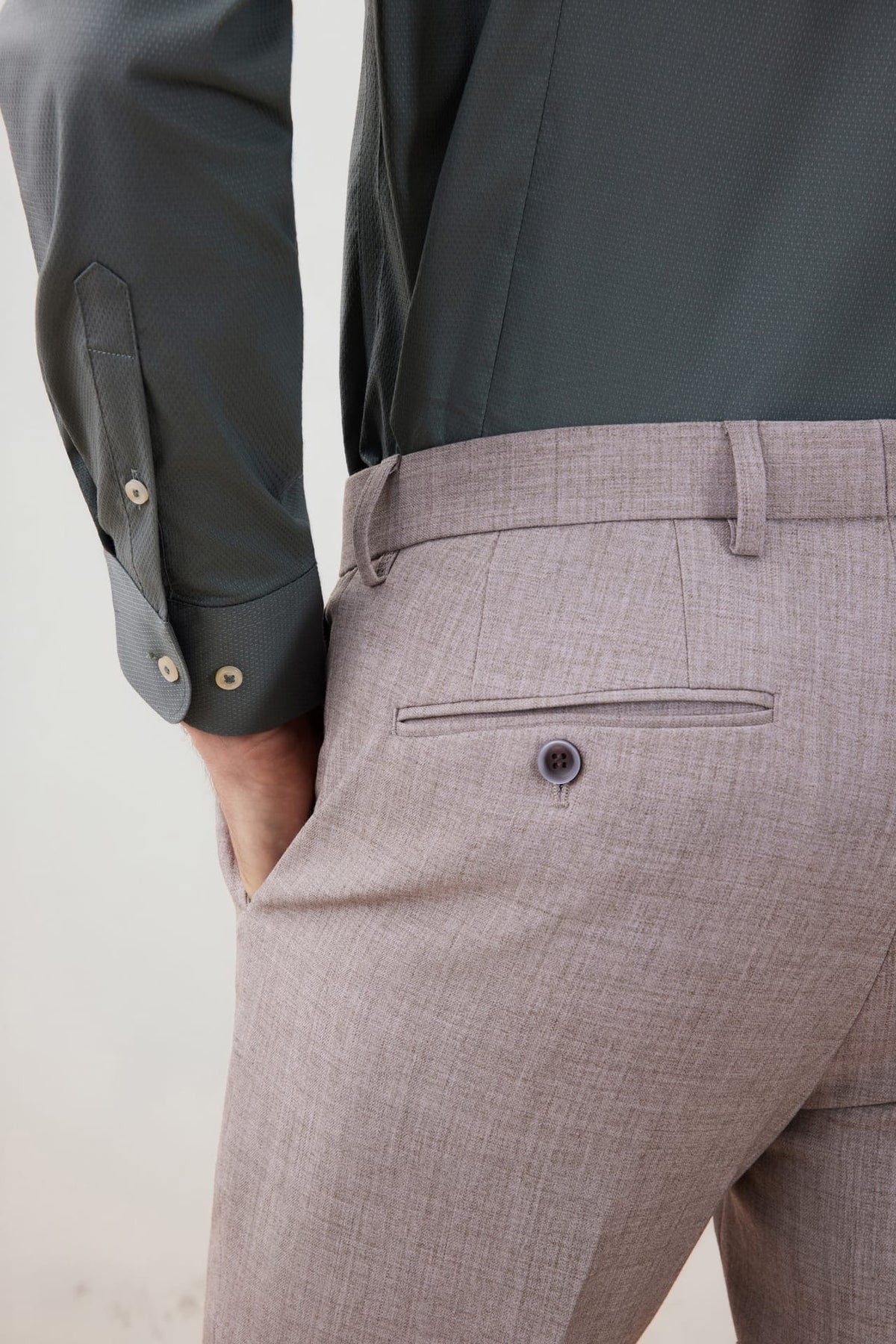 G2000 - Pants - Anti-Bacterial Slim Fit Herringbone Suit Pant