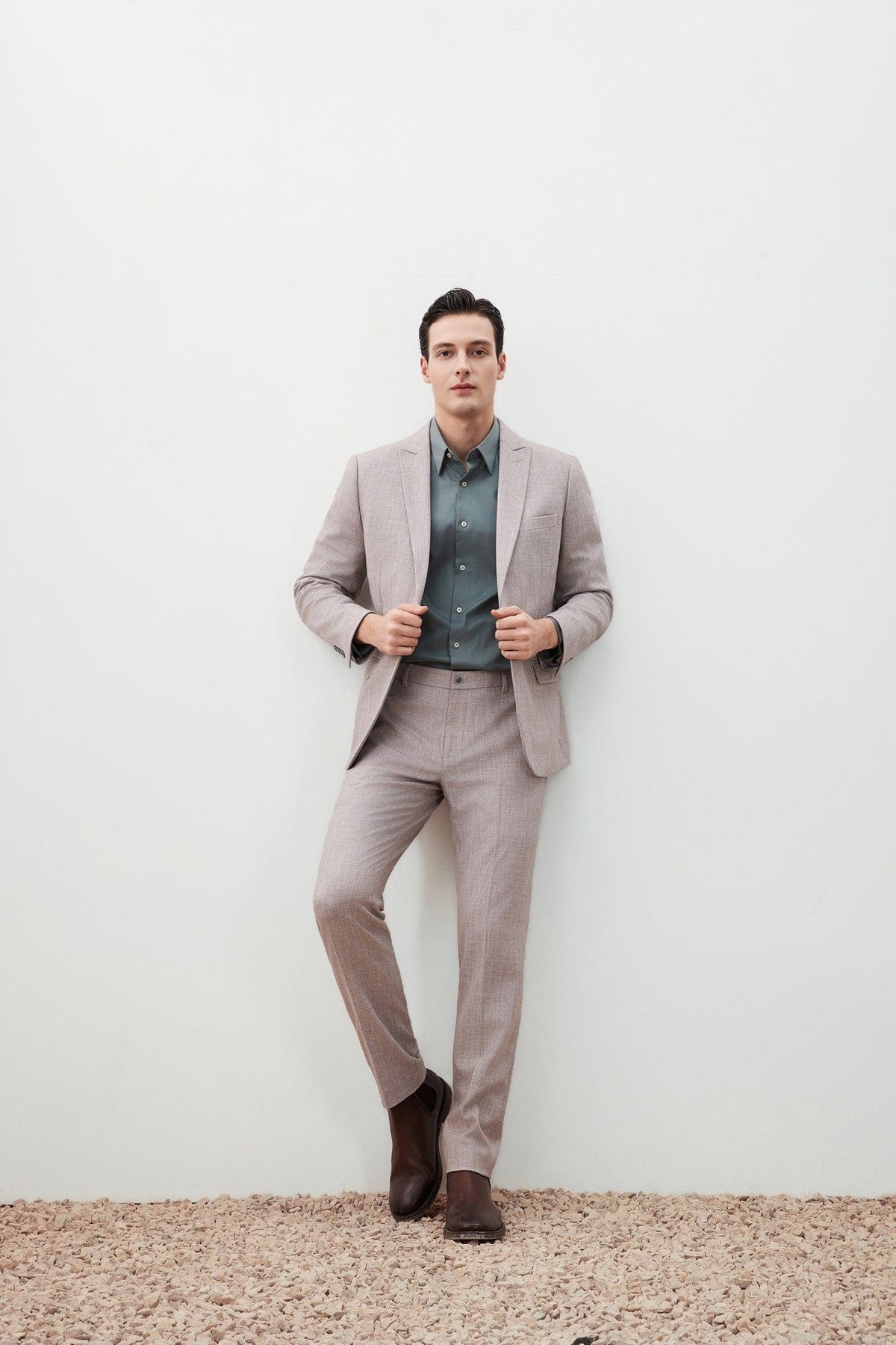 G2000 - Pants - Anti-Bacterial Slim Fit Herringbone Suit Pant