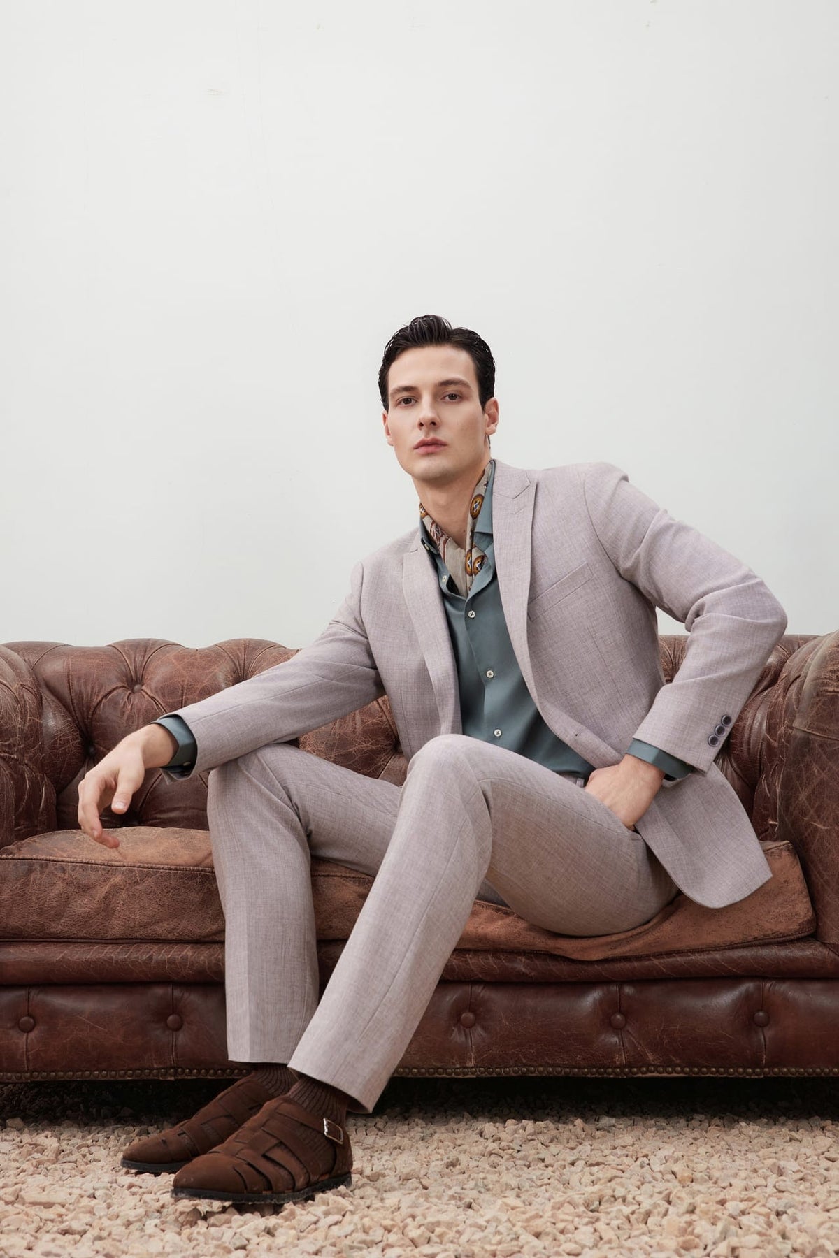 G2000 - Pants - Anti-Bacterial Slim Fit Herringbone Suit Pant