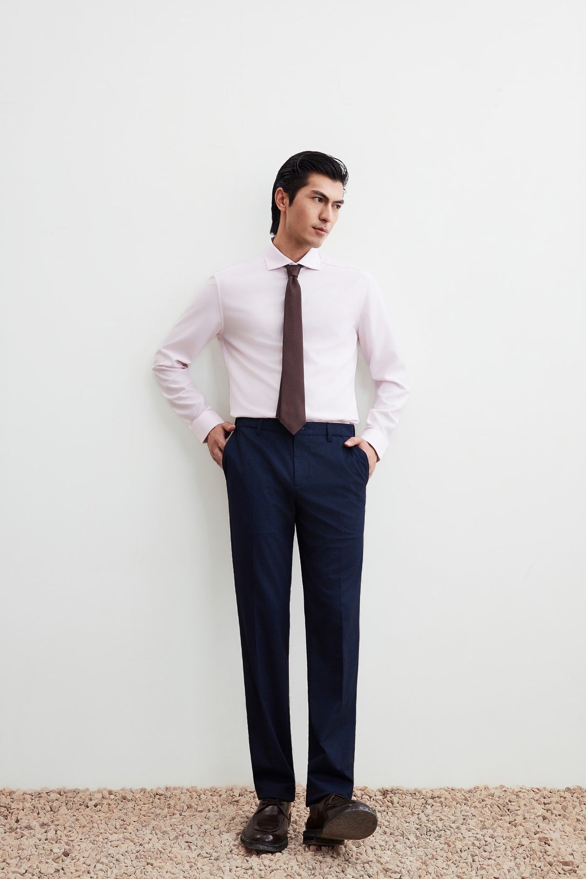 G2000 Pants Multi-Way Stretch Digital Print Slim Fit Knit Suit Pants Dark Navy Slim