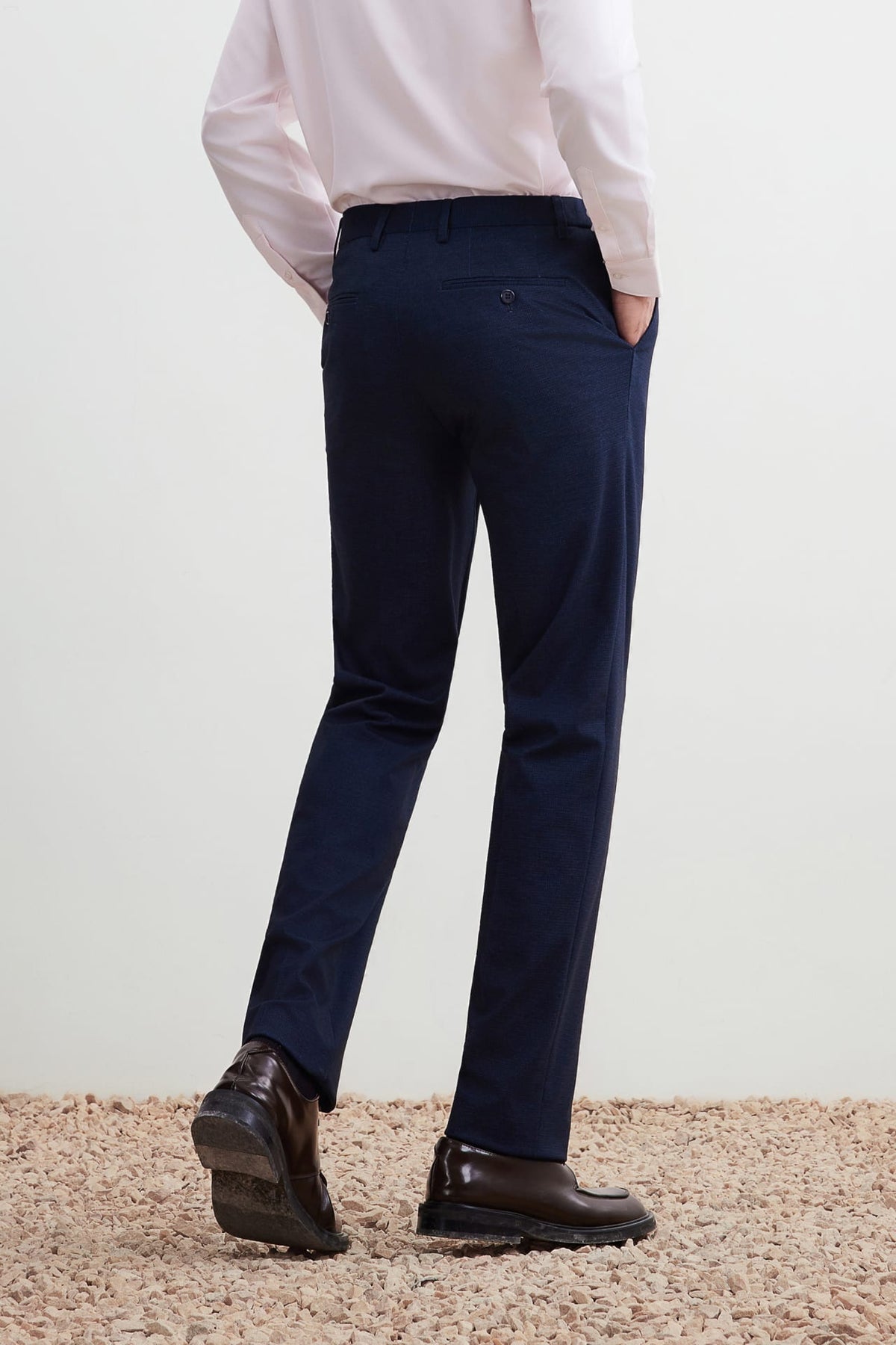 G2000 Pants Multi-Way Stretch Digital Print Smart Fit Knit Suit Pants with Elastic Waist Band