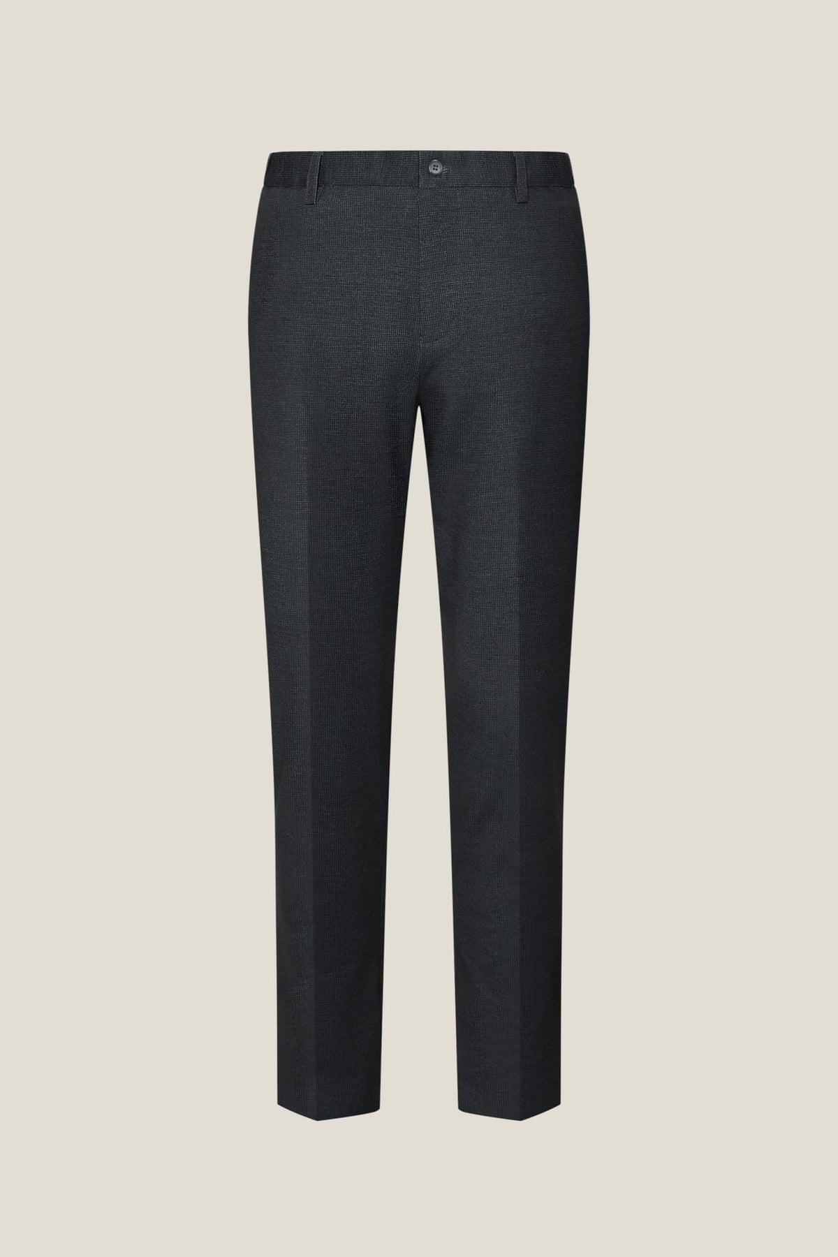 G2000 Pants Multi-Way Stretch Digital Print Smart Fit Knit Suit Pants with Elastic Waist Band Charcoal Elastic Smart