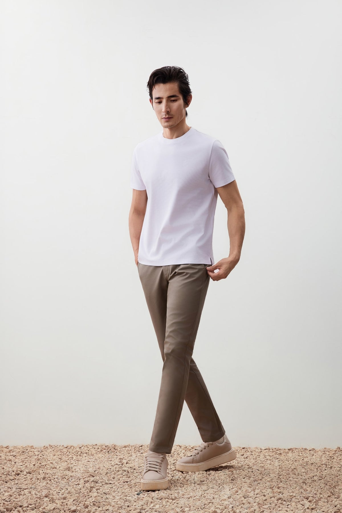 G2000 - Pants - Cotton Blend Extra Slim Fit Twill Casual Pants - Beige - Extra Slim
