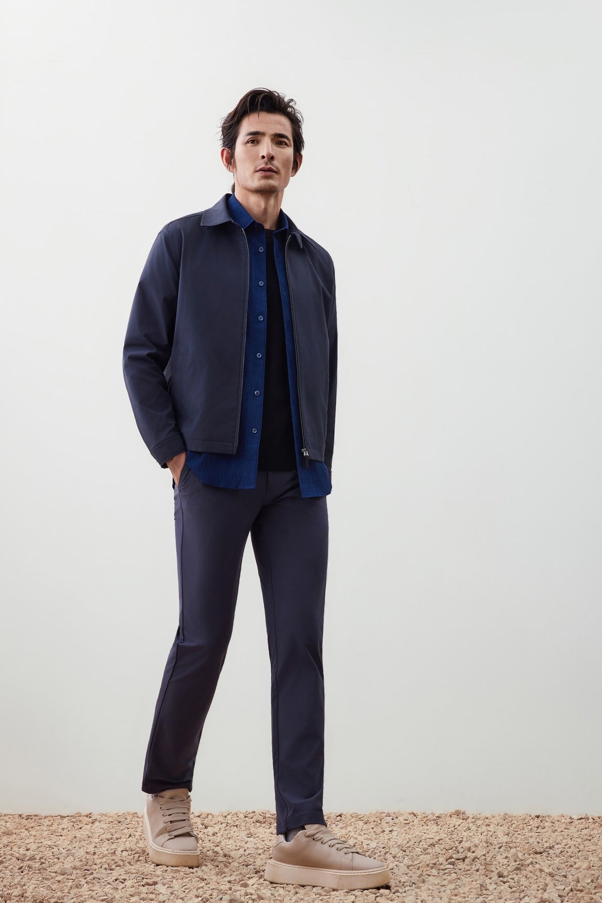 G2000 Coats & Jackets Water Repellent Relax Fit Zip-up Jacket Mood Indigo Relaxed