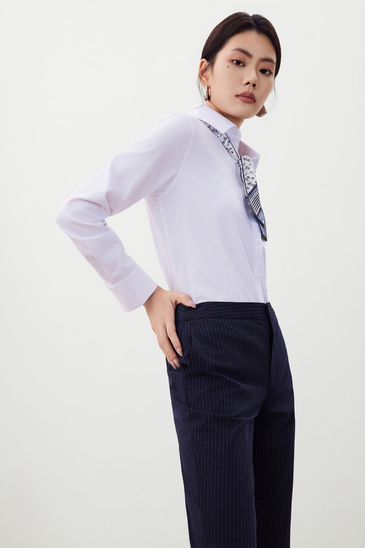 G2000 Shirts Textured Shirt with Scarf