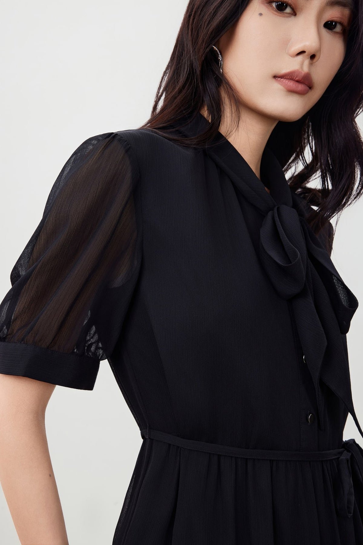 G2000 - Dresses - Tie Neck Chiffon Maxi Dress