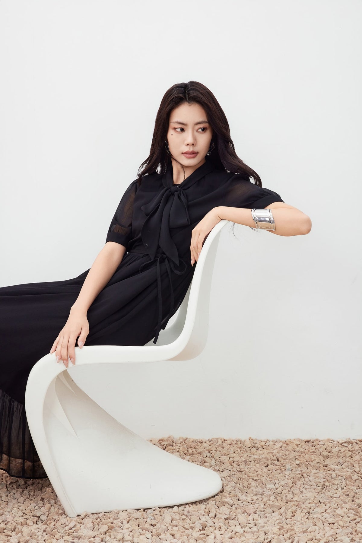 G2000 - Dresses - Tie Neck Chiffon Maxi Dress