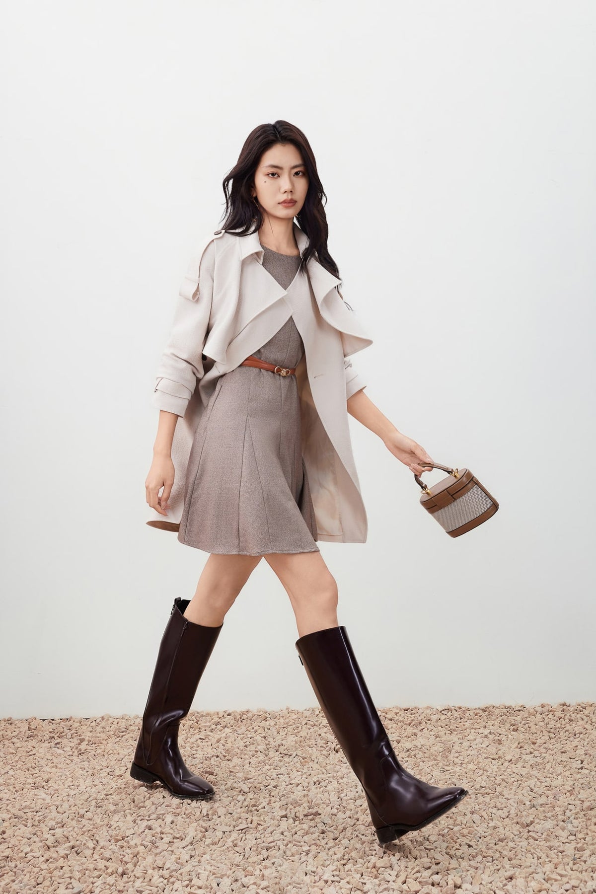 G2000 Dresses Textured A Line Dress Woodsmoke Regular