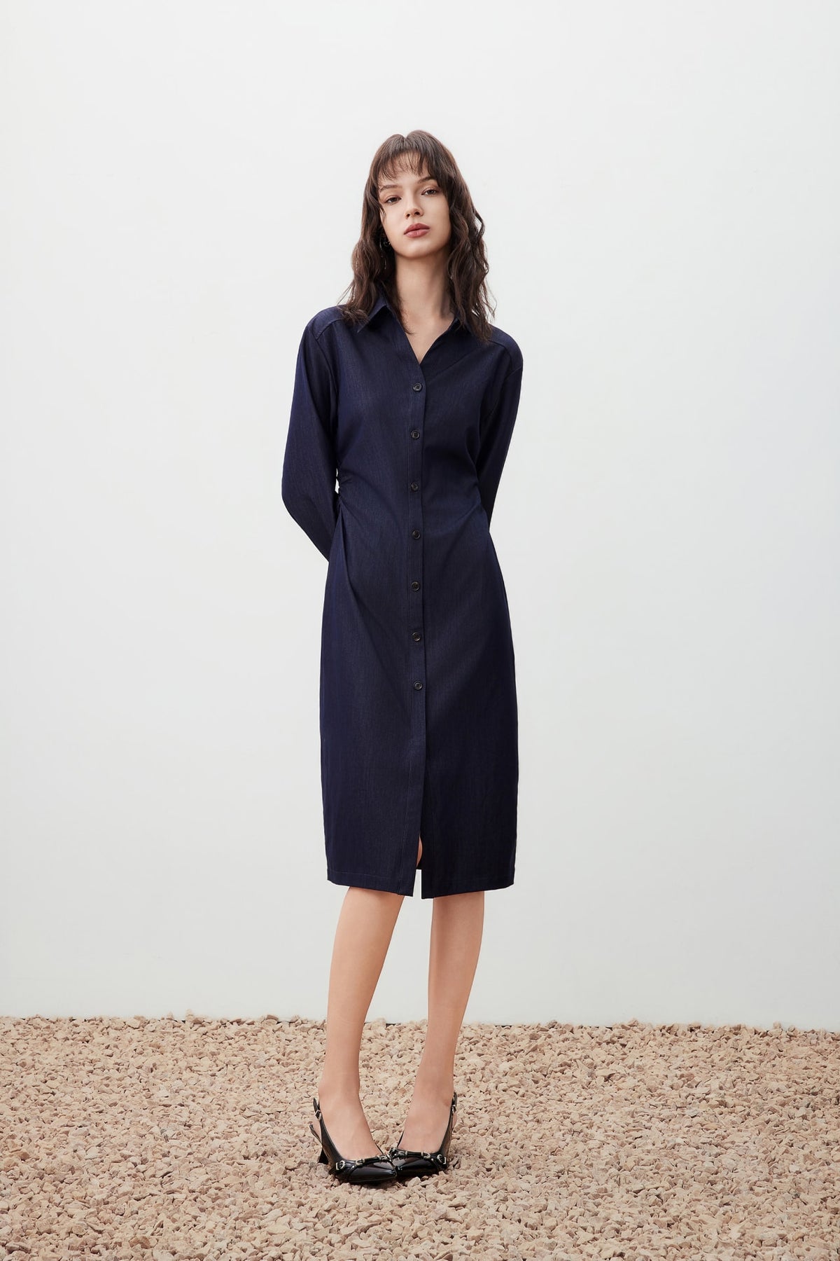 G2000 Dresses Twill Maxi Shirt Dress Navy Blazer Regular