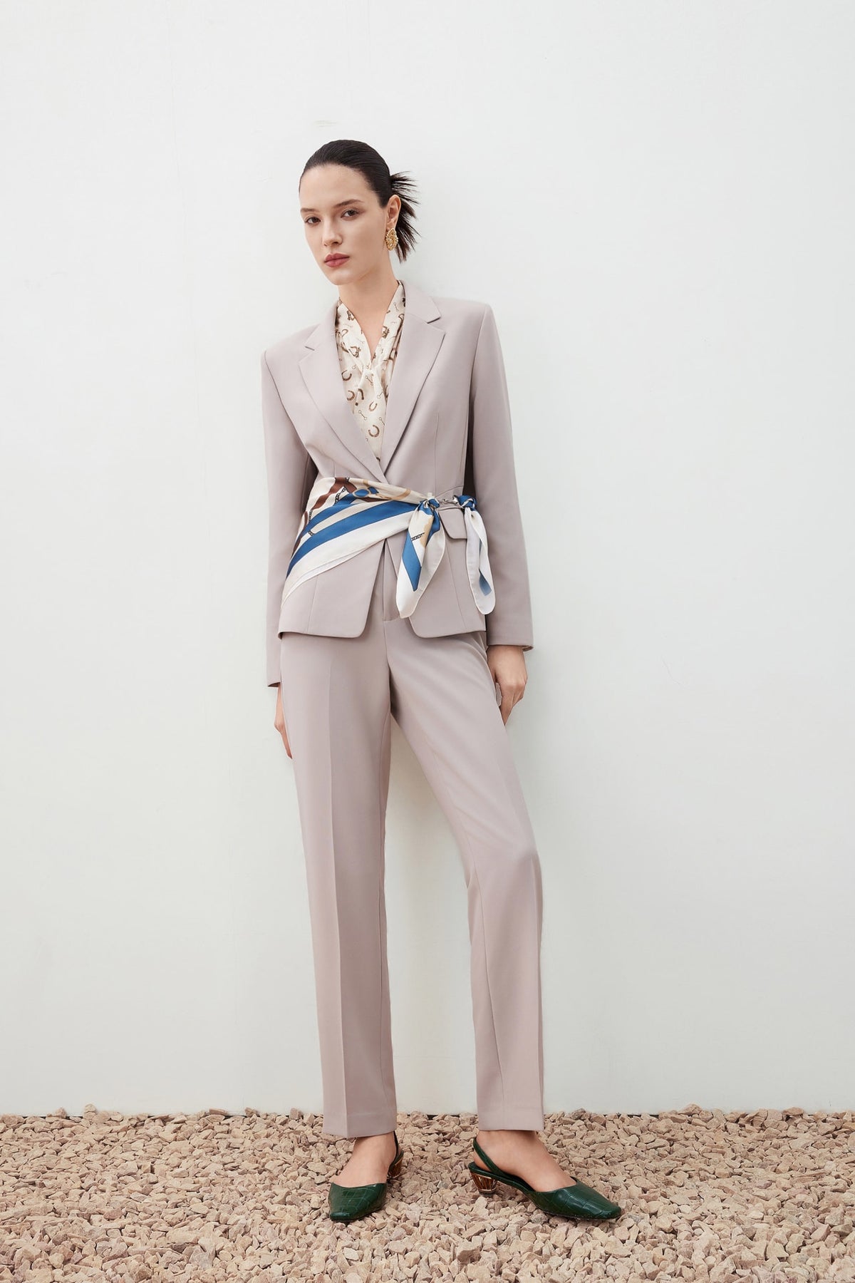 G2000 - Blouses - Horsebit Print Pussy Bow Blouse