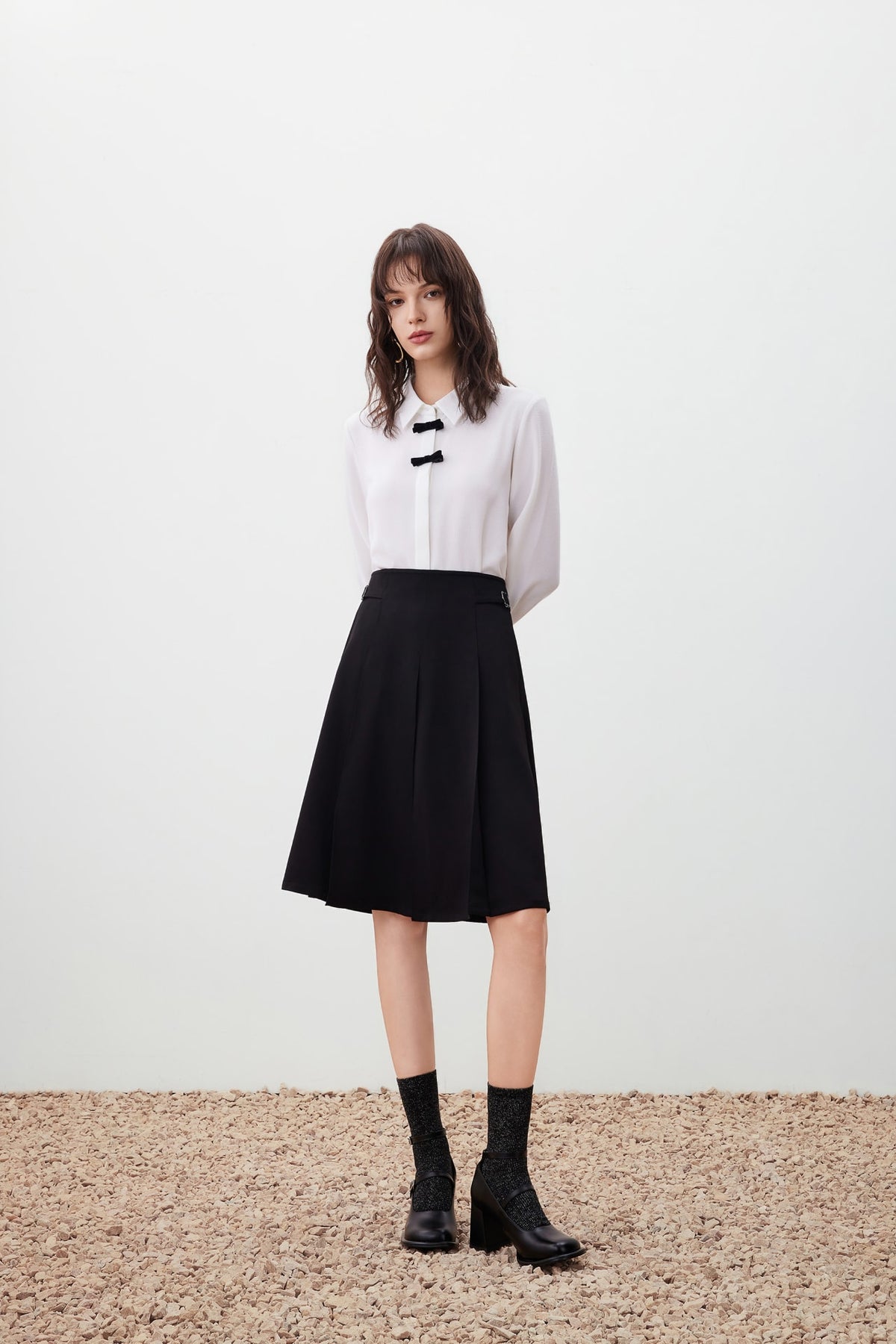 G2000 Blouses Shirt Blouse with Mini Contrast Bows Star White Regular
