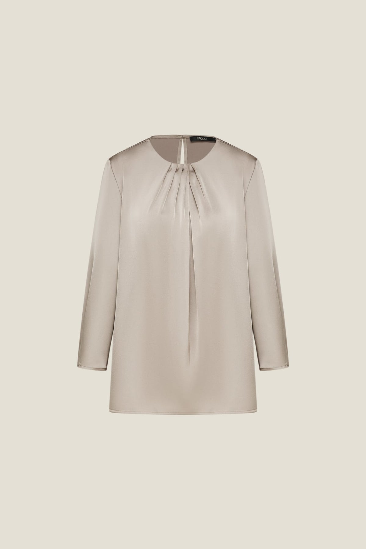 G2000 - Blouses - Pleat Detail Round Neck Blouse - Walnut - Regular