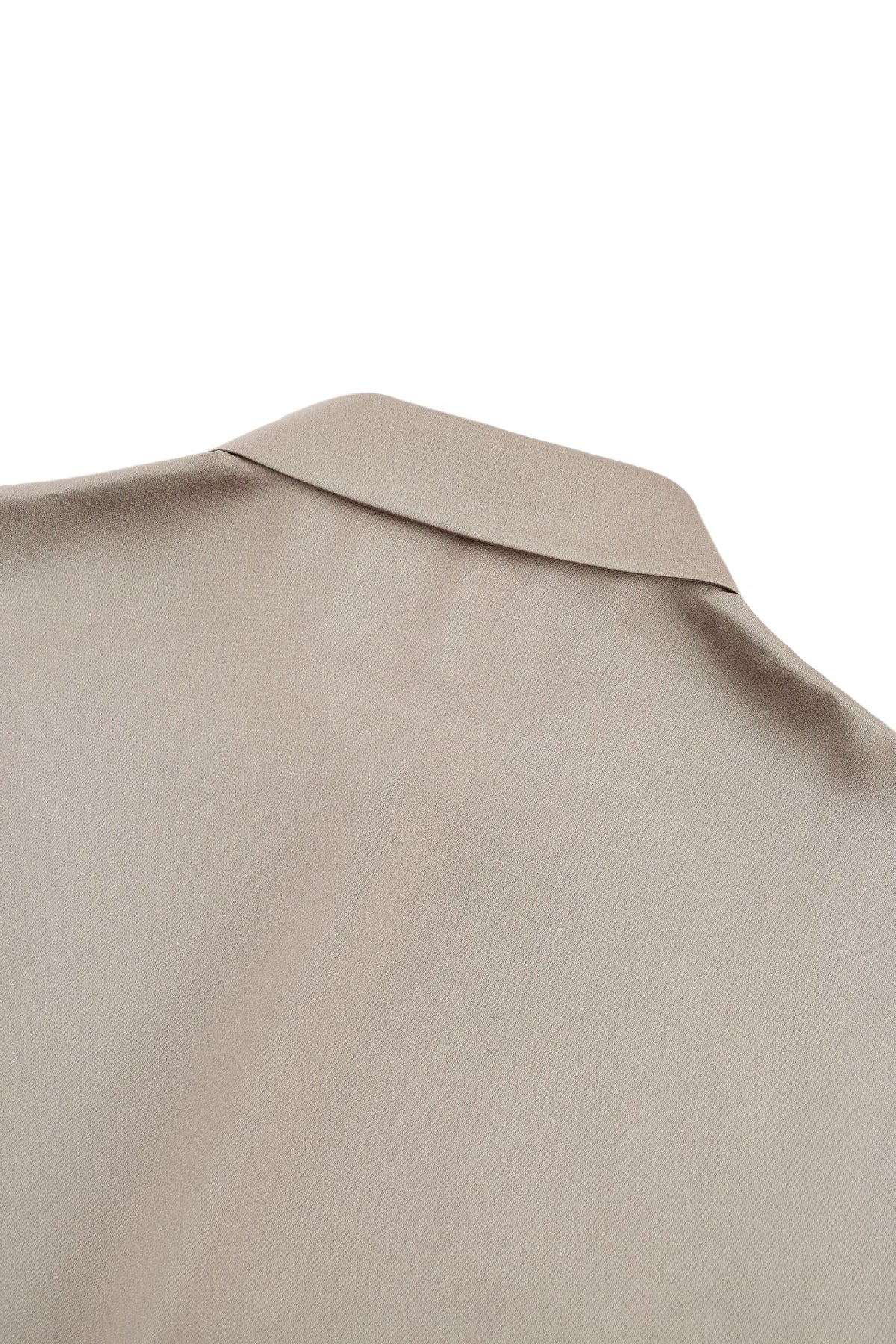 G2000 - Blouses - Satin Cap Sleeve Blouse with Scarf Necklace