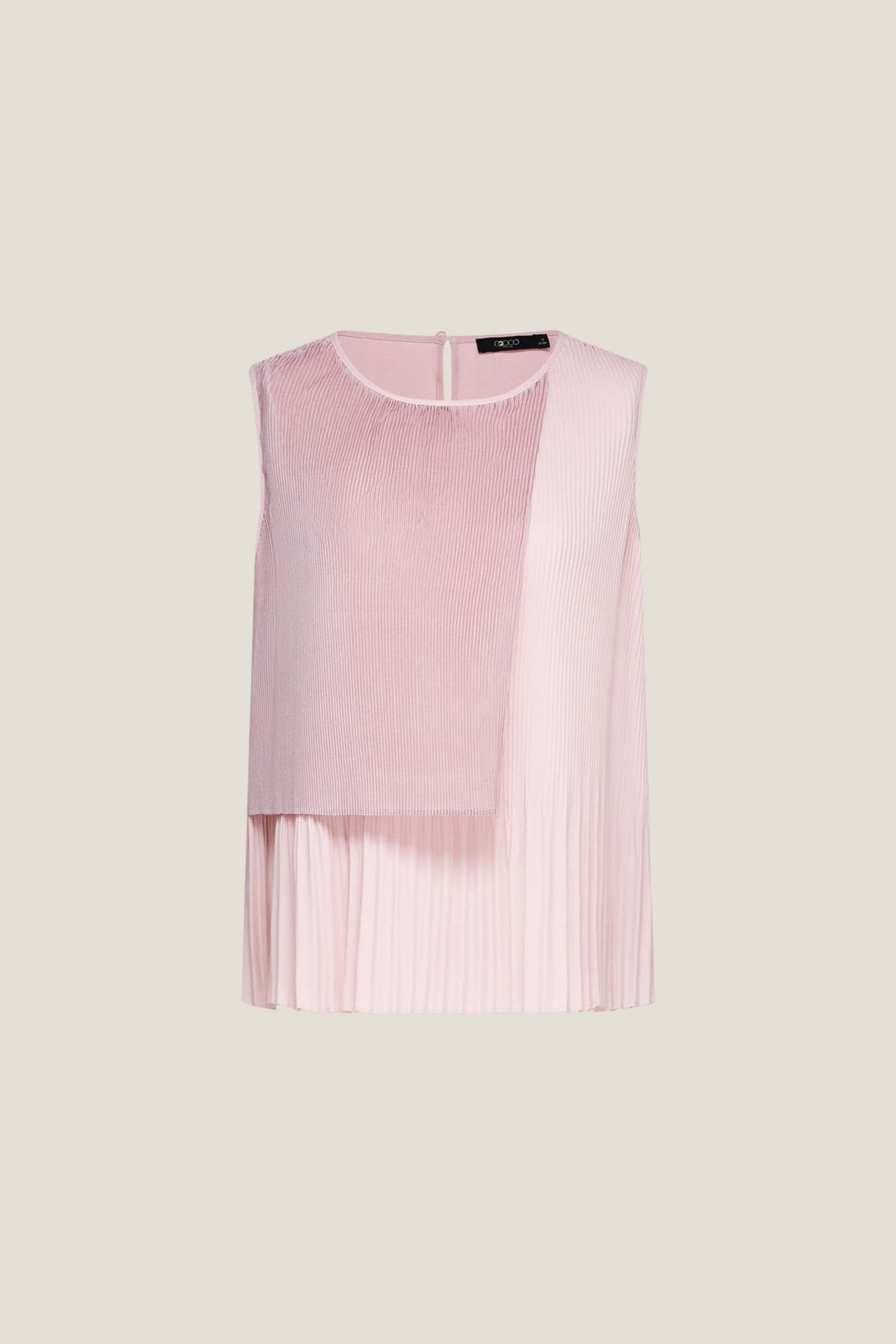 G2000 - Blouses - Sleeveless Gradient Pleat Puff Shoulder Blouse - Pink - Regular
