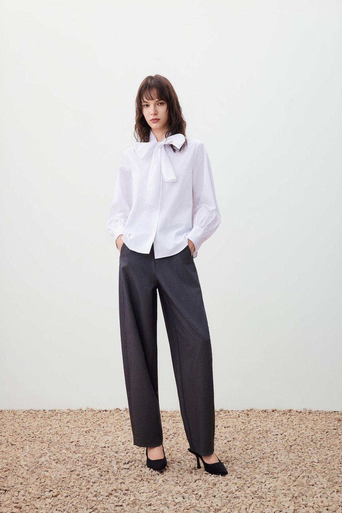 G2000 Blouses Easy Care Cotton Satin Top White Regular