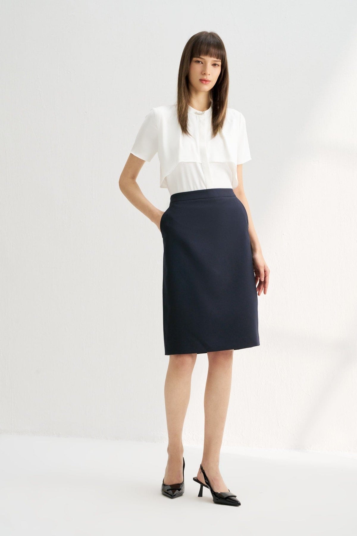 G2000 Skirts Water Repellent Long H Shape Skirt Dark Navy Regular