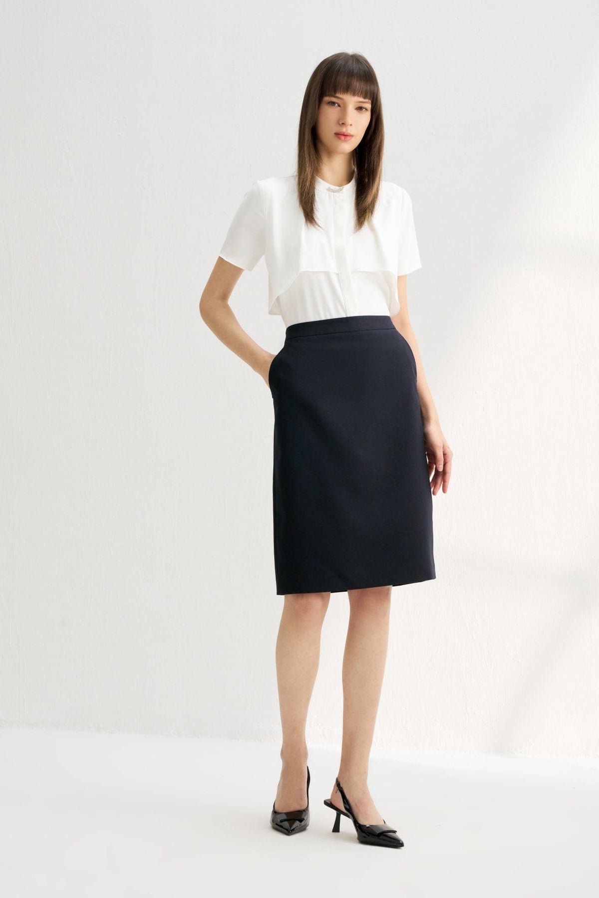 G2000 Skirts Water Repellent Long H Shape Skirt Black Regular