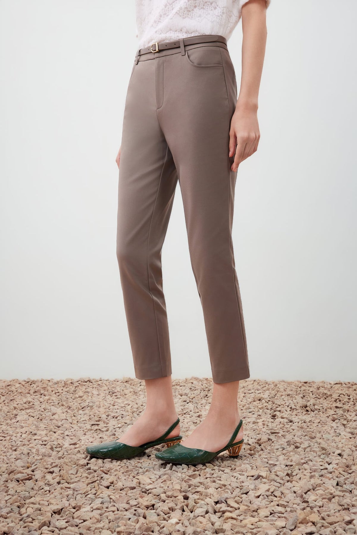 G2000 Pants Belted Cropped Skinny Pants