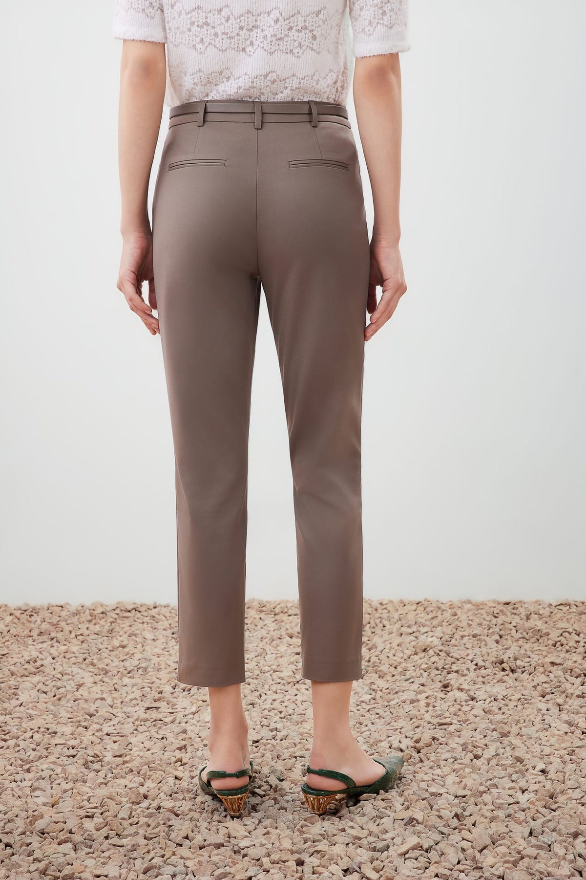 G2000 Pants Belted Cropped Skinny Pants