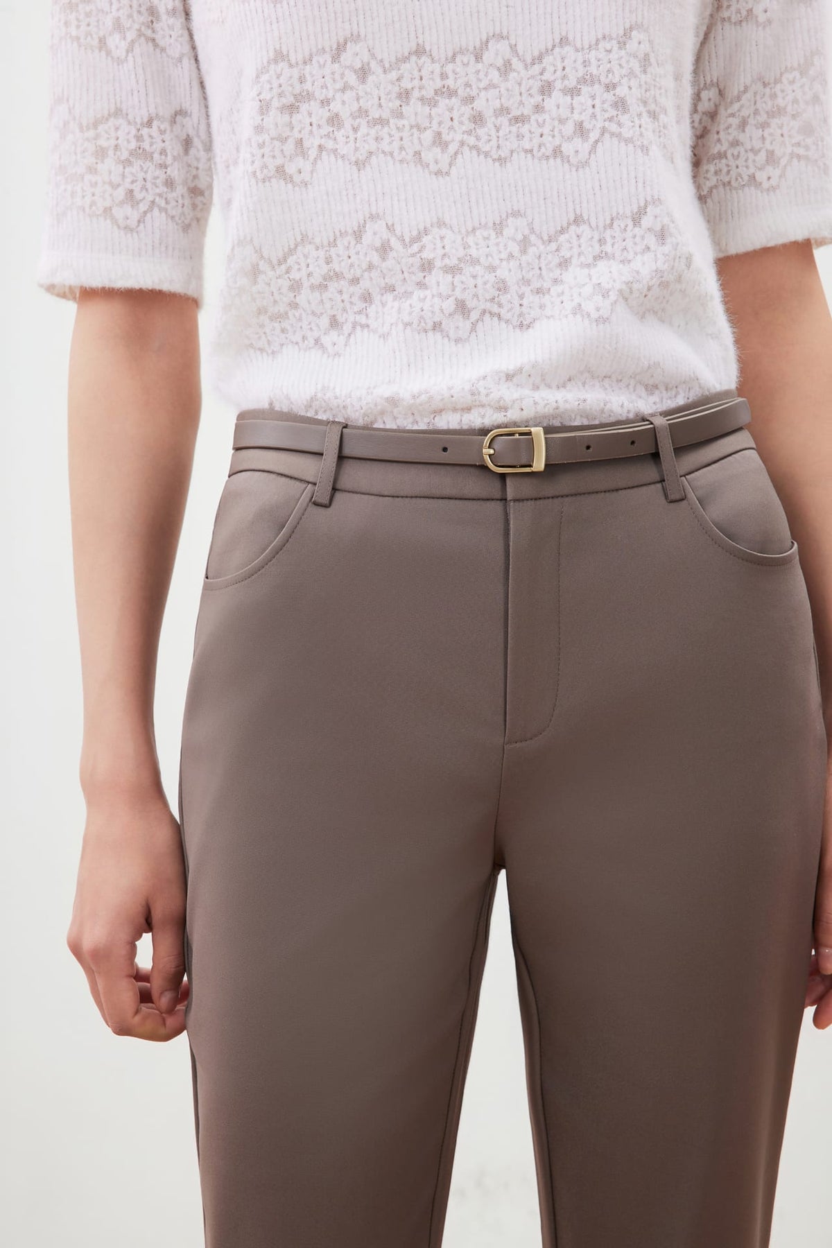 G2000 Pants Belted Cropped Skinny Pants