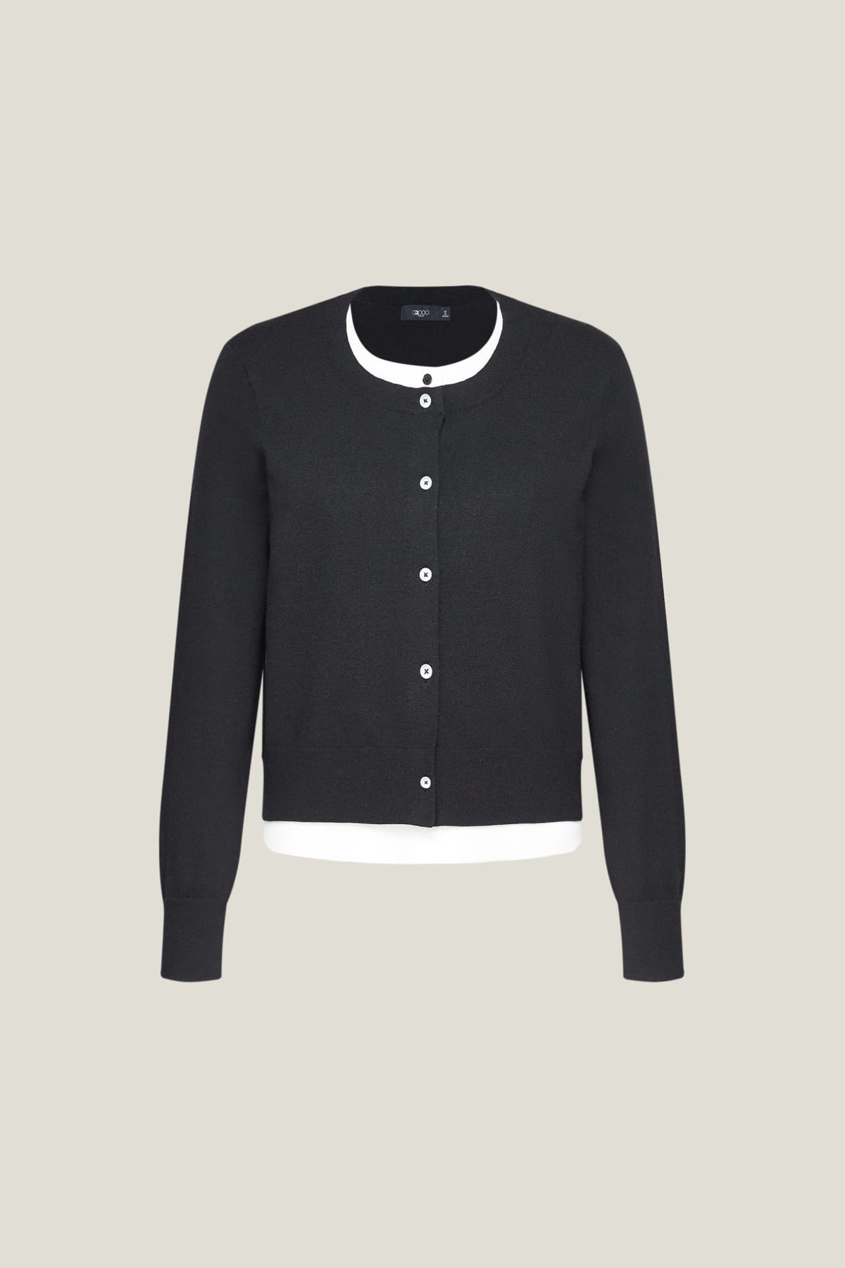 G2000 Cardigans 2 in 1 Layered Cardigan Black Regular