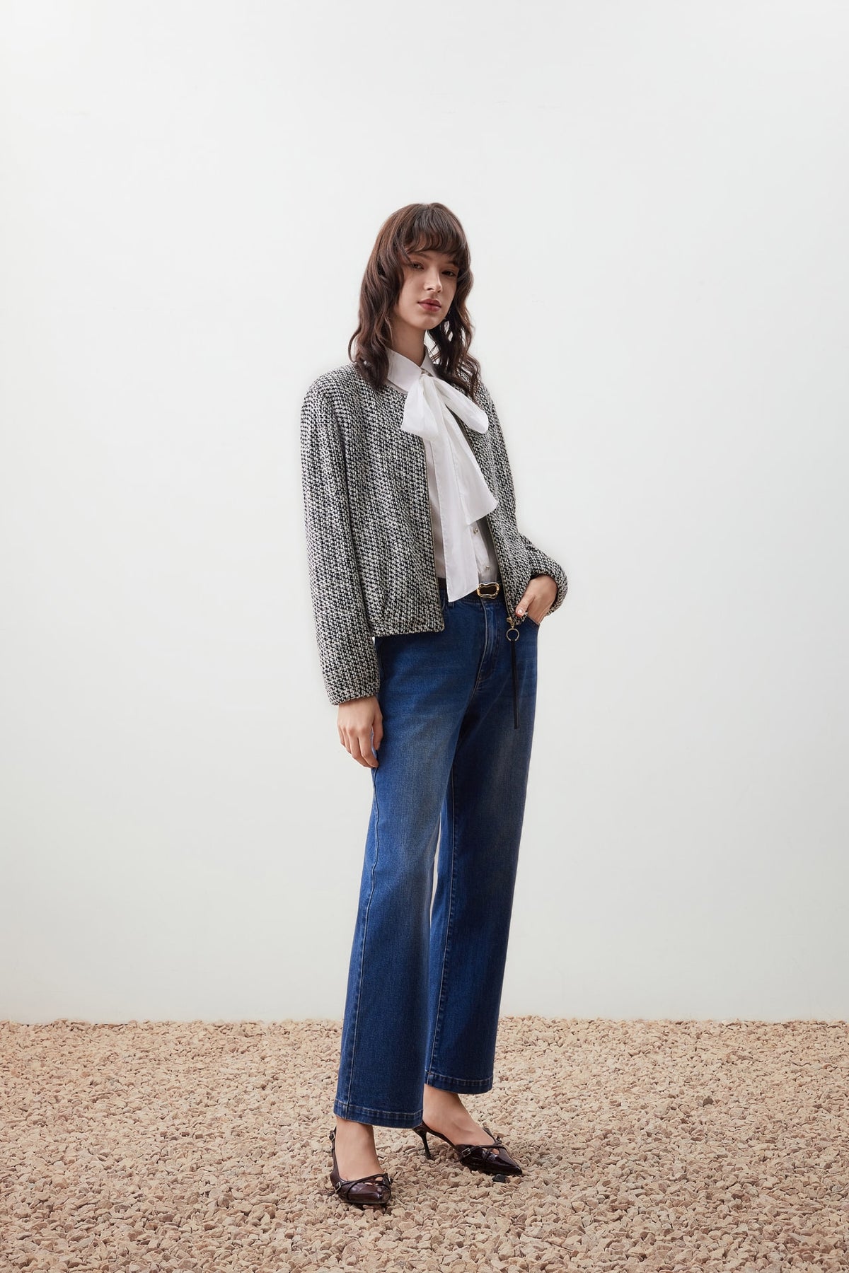G2000 - Coats & Jackets - Tweed Knit Zipper Jacket