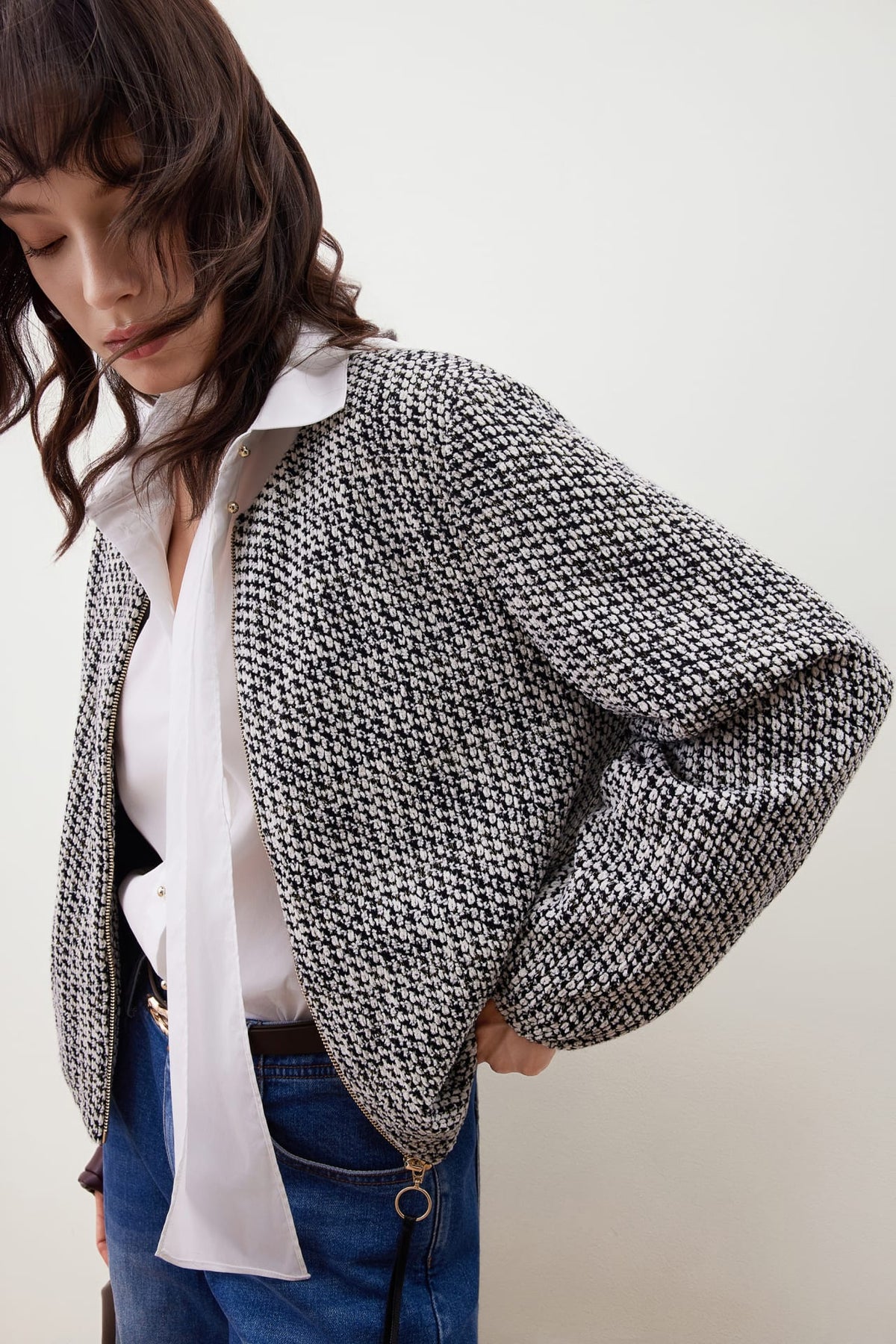 G2000 - Coats & Jackets - Tweed Knit Zipper Jacket