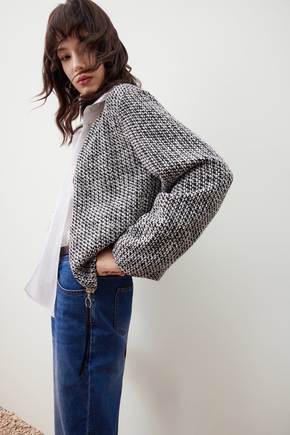 G2000 - Coats & Jackets - Tweed Knit Zipper Jacket