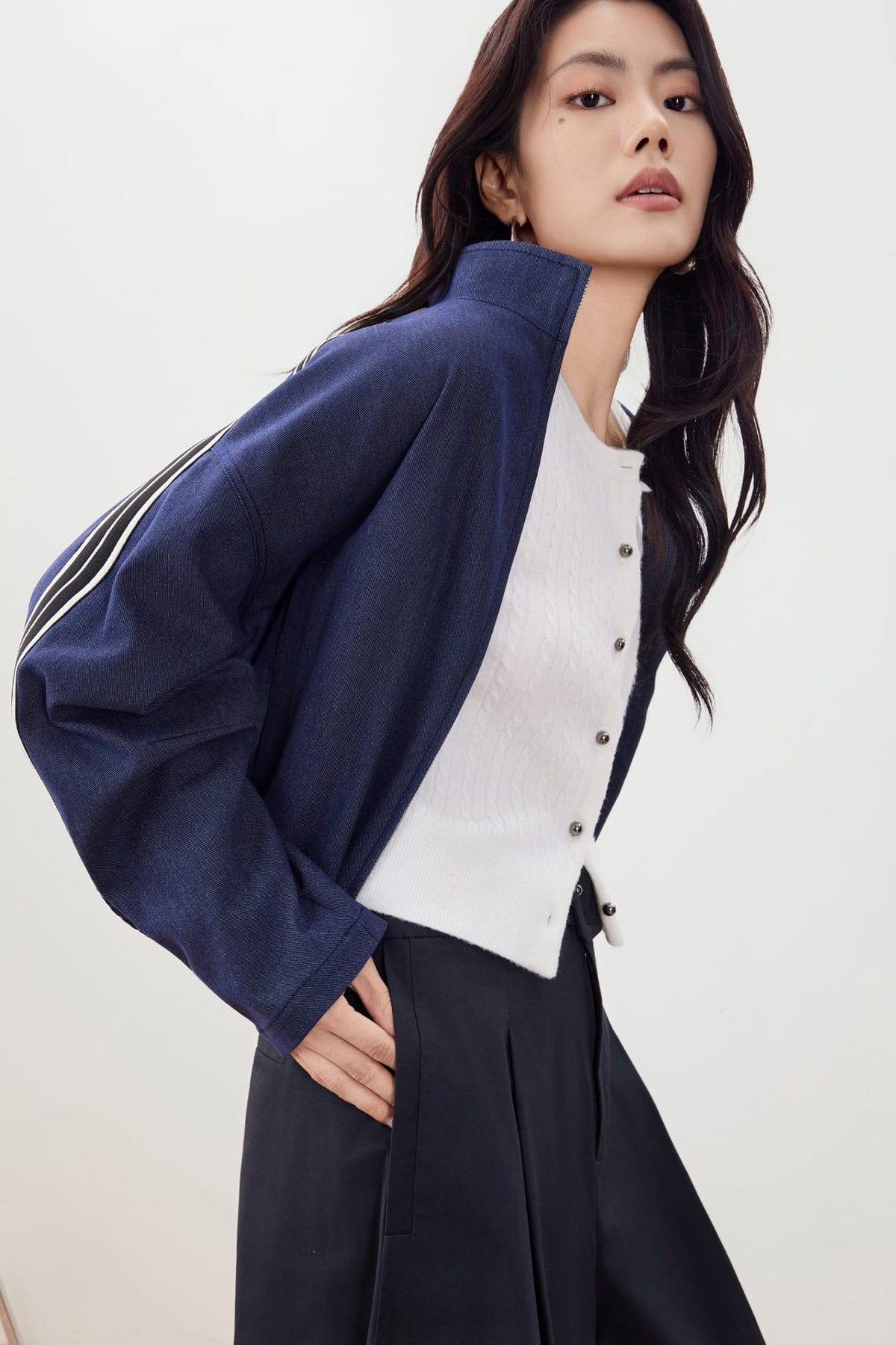 G2000 Coats & Jackets Denim Like Stand Collar Jacket