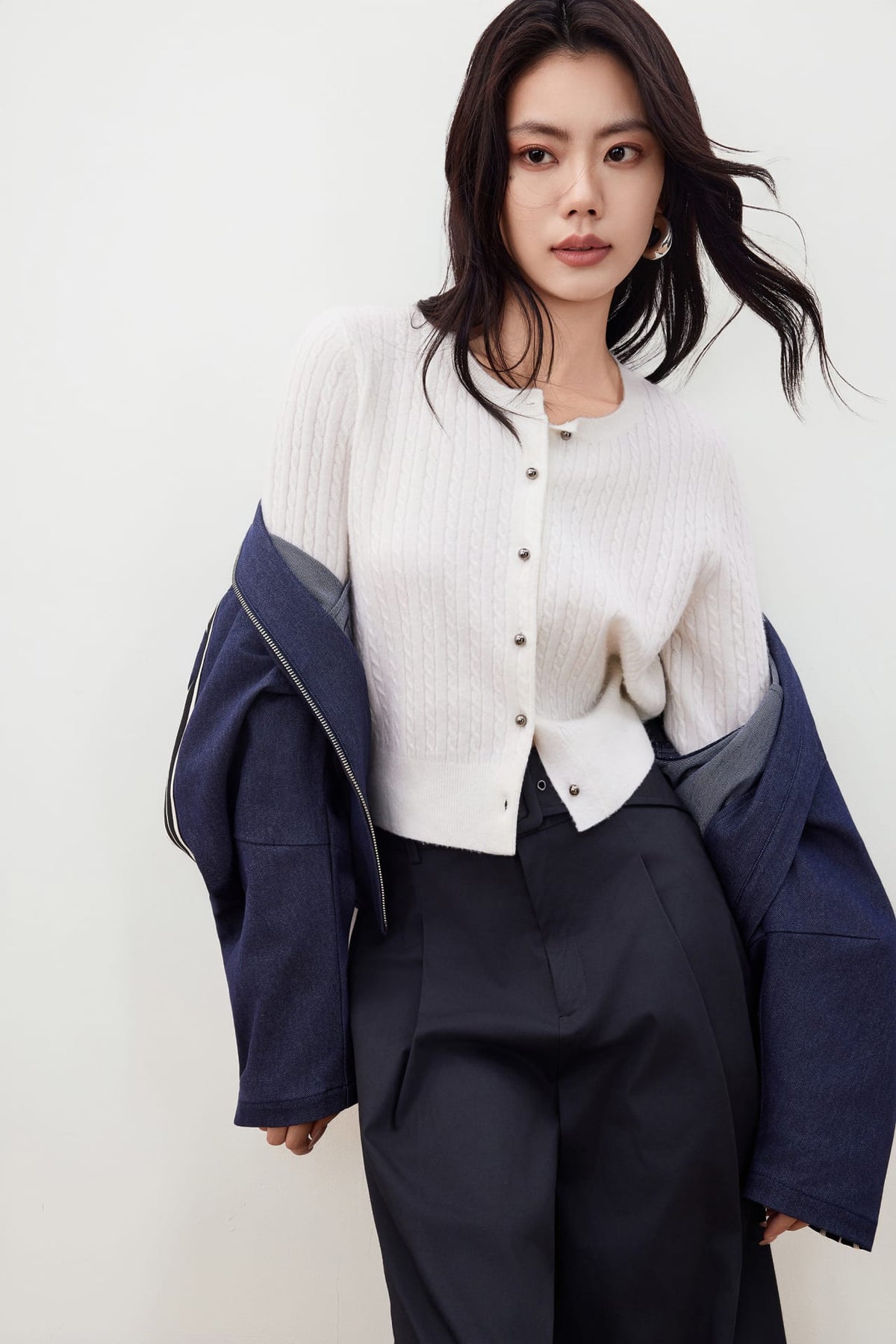 G2000 Coats & Jackets Denim Like Stand Collar Jacket