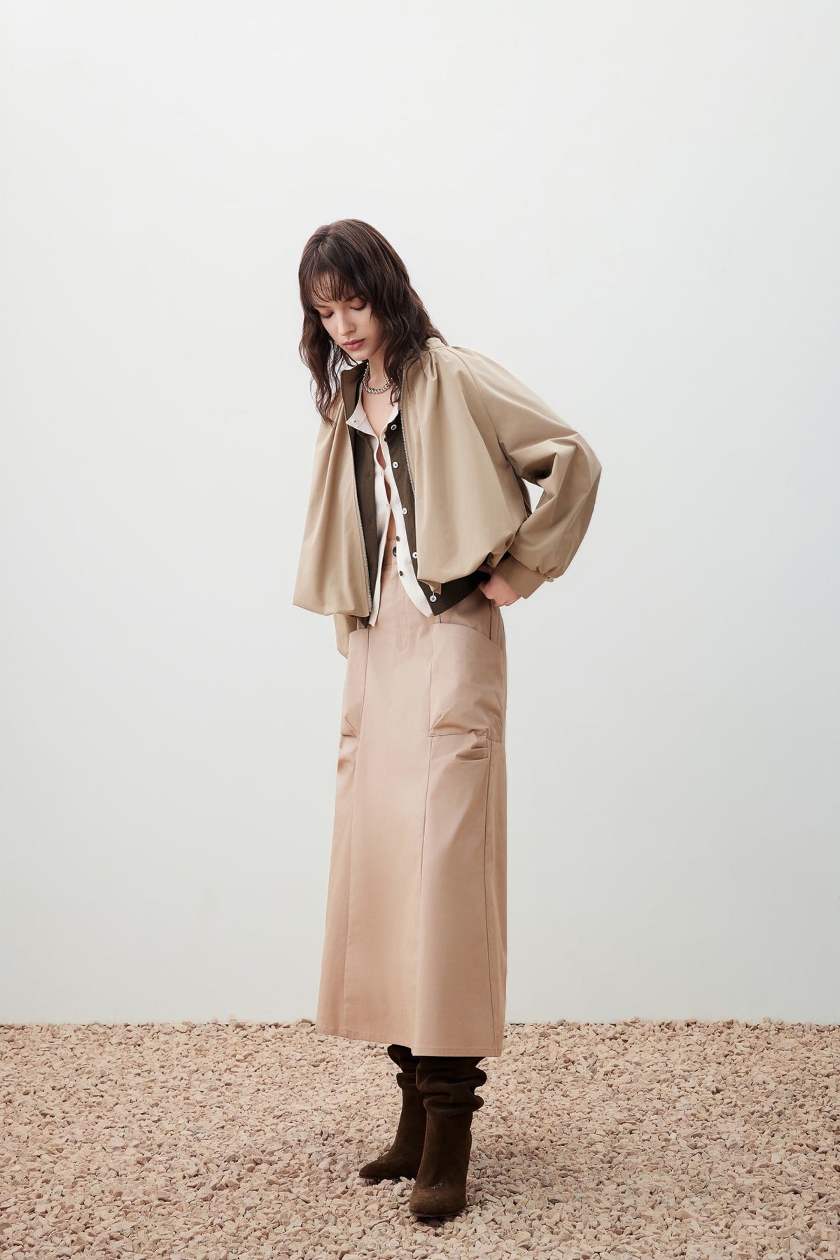 G2000 Coats & Jackets Plain Weave Balloon Jacket Beige Regular