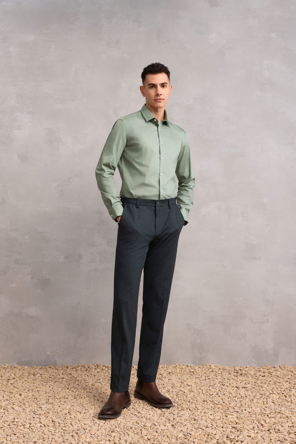 G2000 - Shirts - Plain Dobby Smart Fit Friday Shirt - Leaf Green - Smart