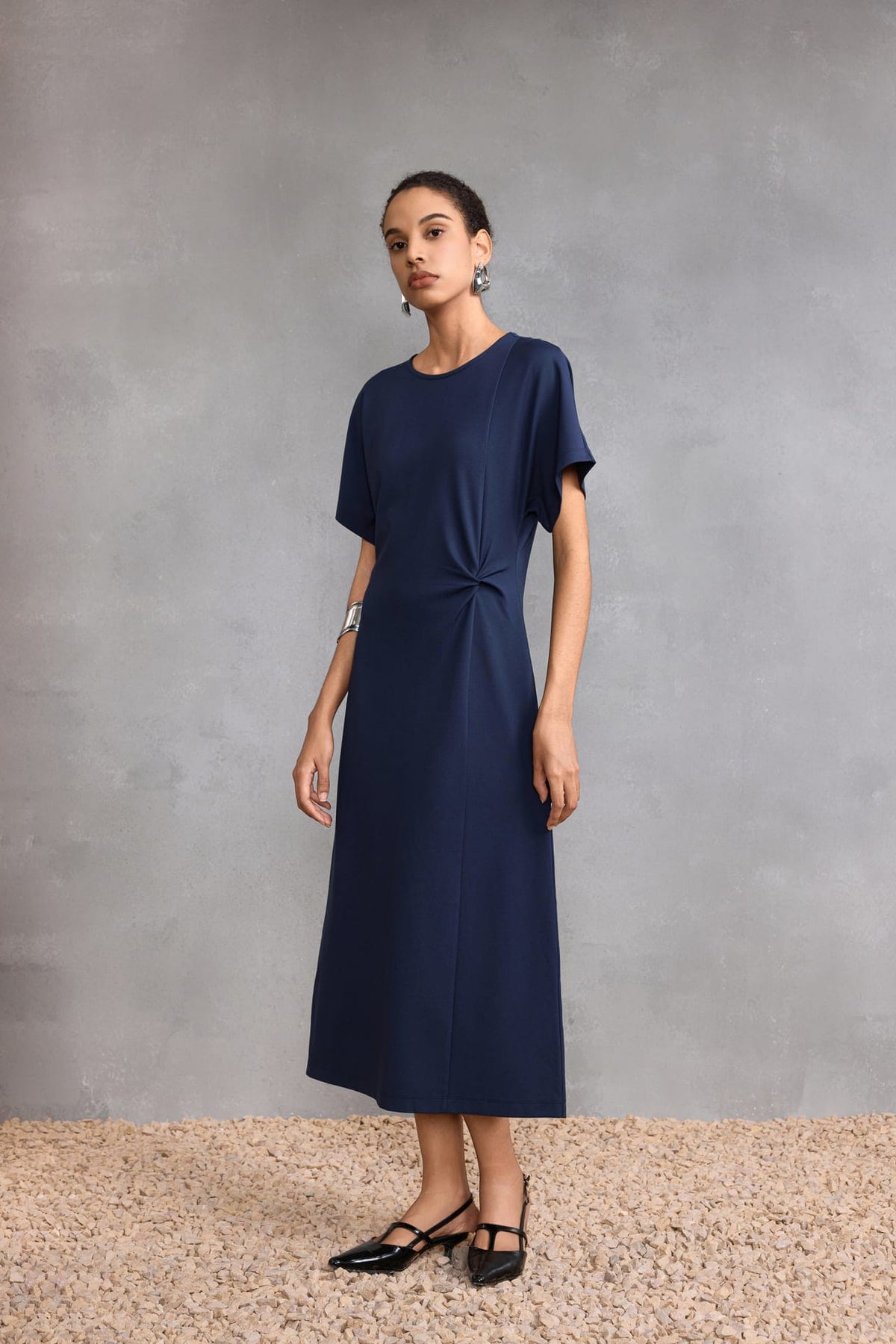 G2000 - Dresses - Twist Front Knit Maxi Dress - Voyage Blue - Regular