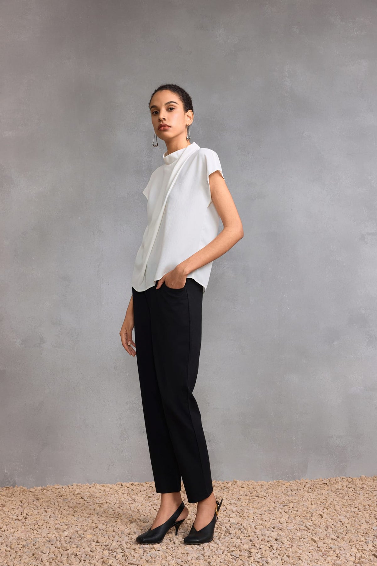 G2000 Blouses Draped Front Regular Fit Textured Blouse Sandstone Regular