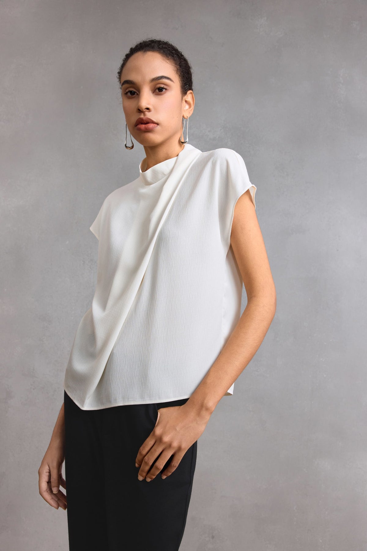 G2000 Blouses Draped Front Regular Fit Textured Blouse