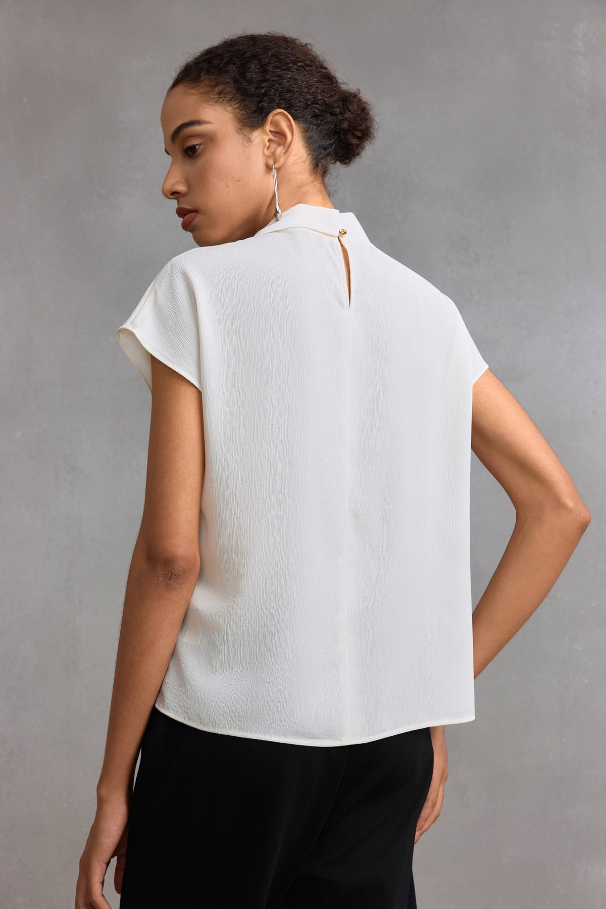 G2000 - Blouses - Draped Front Regular Fit Textured Blouse