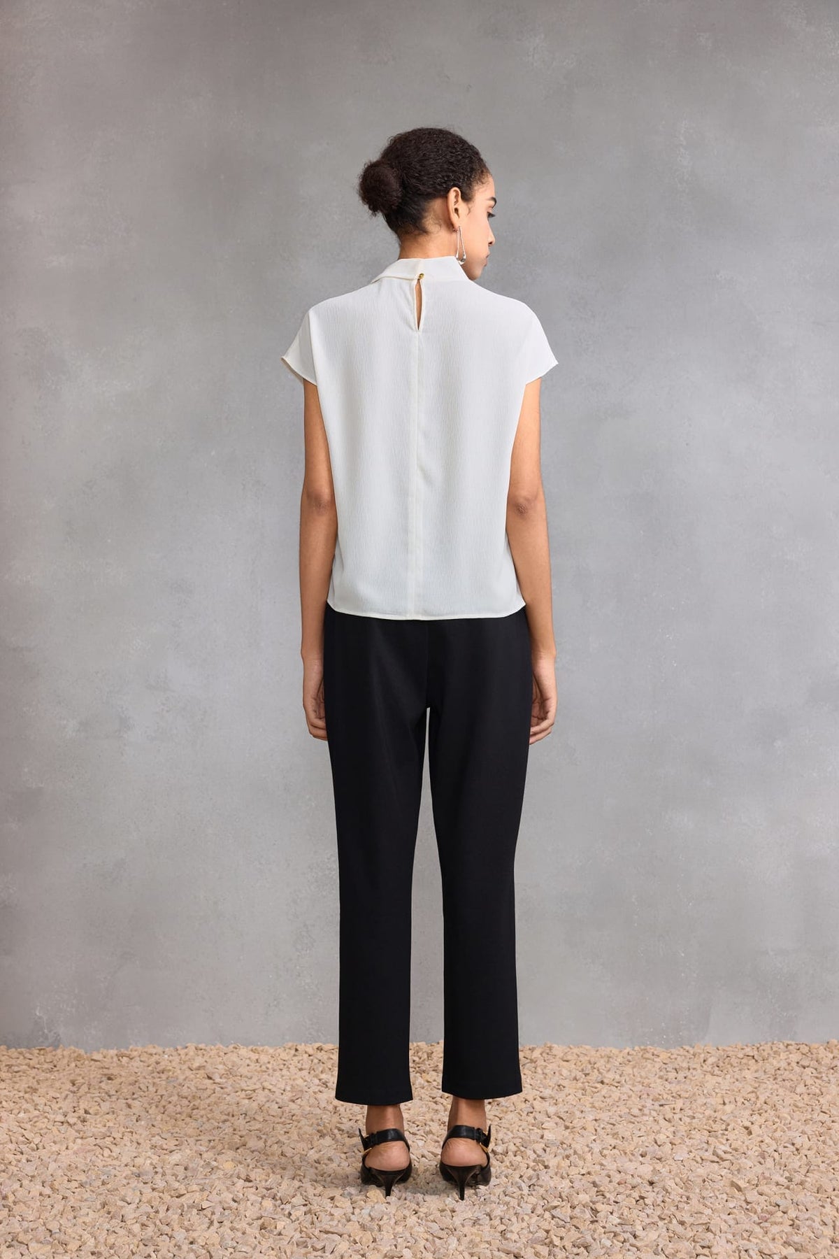 G2000 - Blouses - Draped Front Regular Fit Textured Blouse