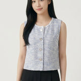 Knit Tweed Regular Fit Vest