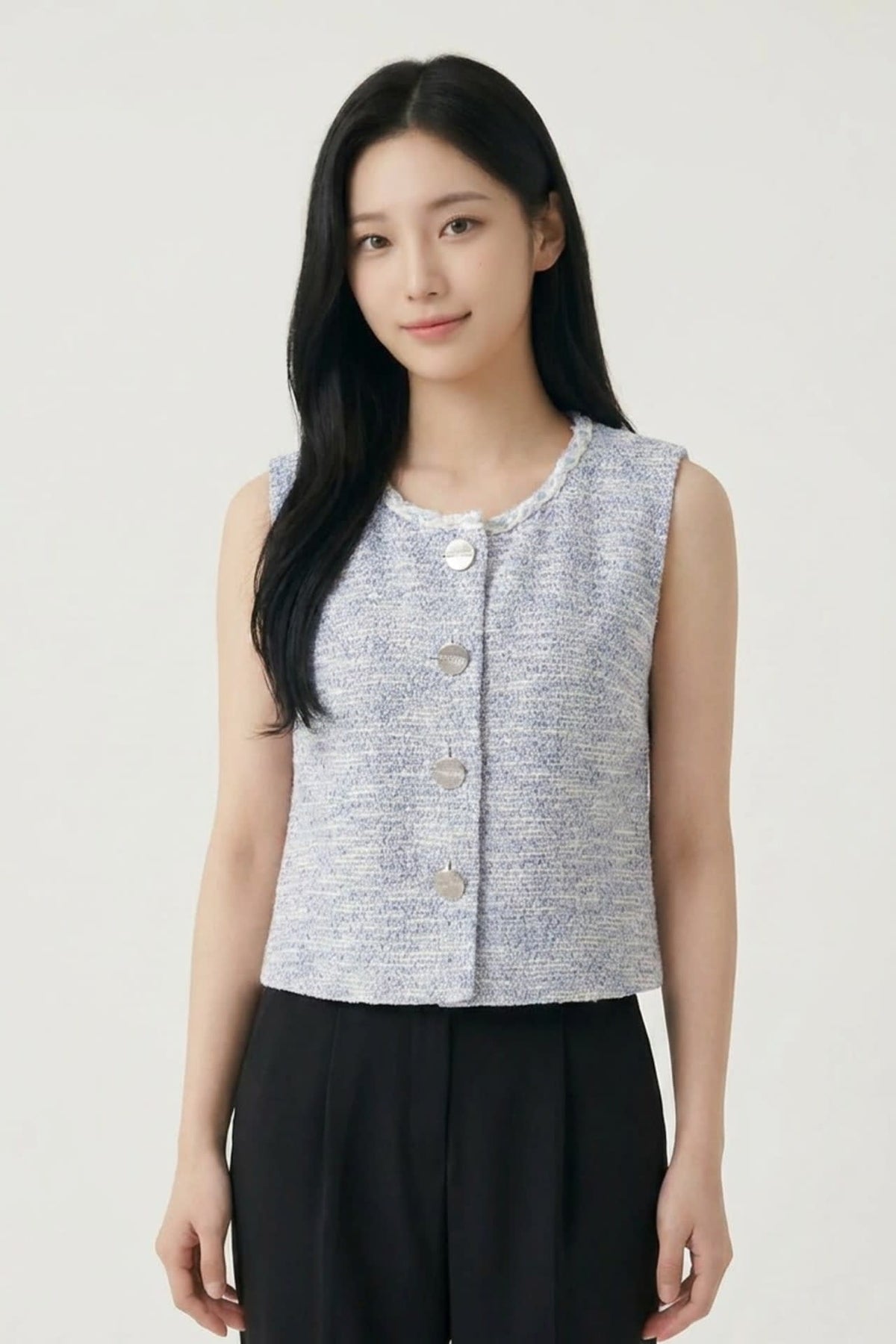Knit Tweed Regular Fit Vest