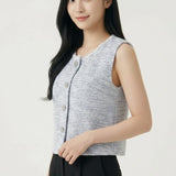 Knit Tweed Regular Fit Vest