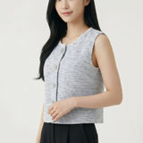 Knit Tweed Regular Fit Vest