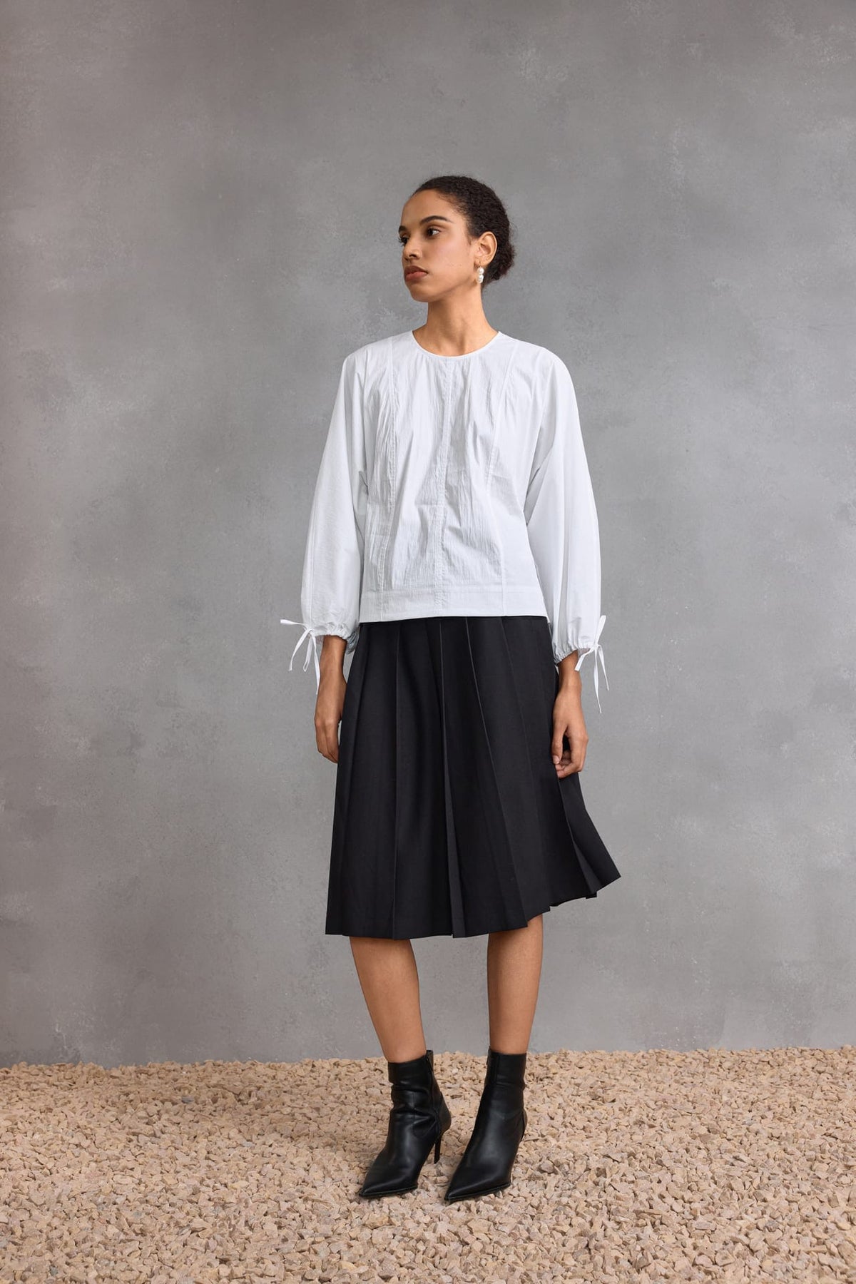 G2000 Blouses Puff Sleeve Textured Blouse White Regular